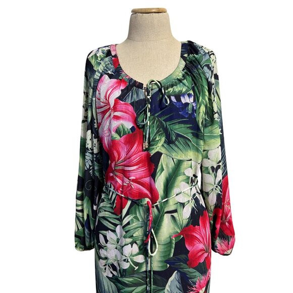 Tommy Bahama Women's Sz L Celebration Tropical Floral Maxi Dress - Picture 3 of 12
